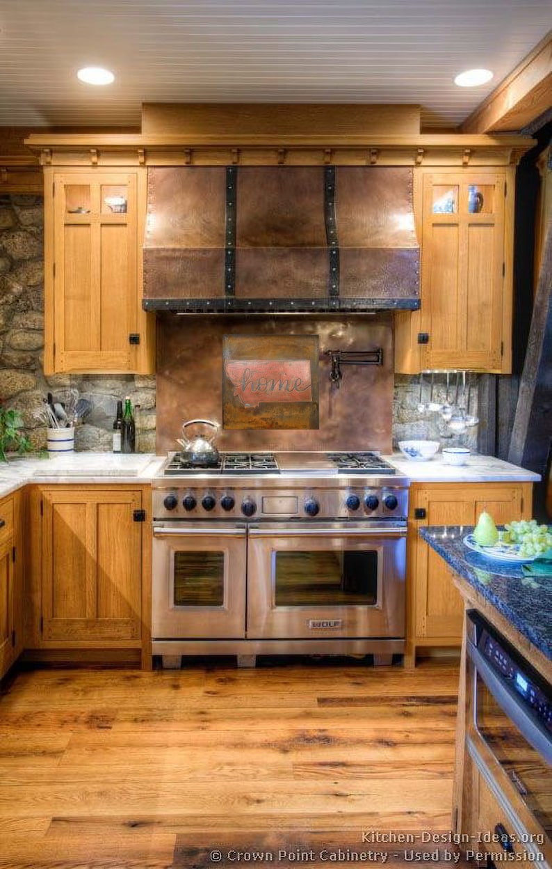 Kitchen Backsplash With Copper State Rusted Metal Backsplash Etsy