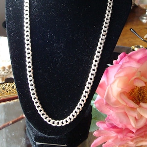 Large silver chain, heavy solid silver chain 22&quot; sterling silver Chain, Unique necklace, large unisex chain, gift for men,  51,56 gram  #038
