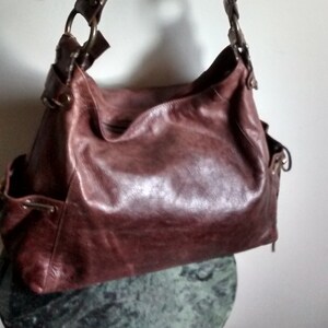 Vintage Italian Bag, Genuine Leather, Brown Maurizio Taiuti Bag, shoulder bag,79