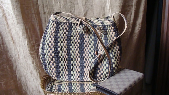 Summer shoulder straw bag, Bucket Bag, boho bag, … - image 1