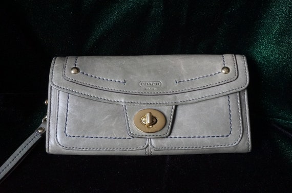 Vintage coach wallet, Green Coach Leather Wallet #