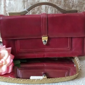 Vintage Classy red leather bag, Bag 70s, Red leather, Ted Lapidus Paris,  Red Leather HandBag / Vintage Evening Purse, 42
