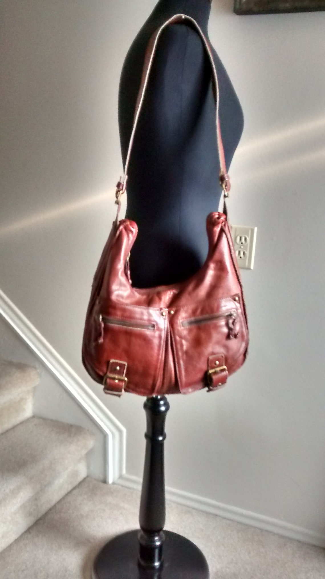 Preowned genuine Leather Brown Danier bag brown shoulder Etsy