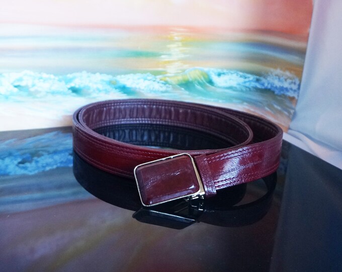 Men's Genuine Authentic White Eel Belt