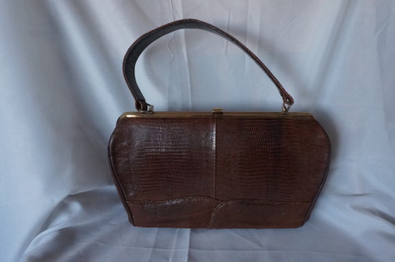 Vintage 1940's Genuine Lizard Skin Purse London, e