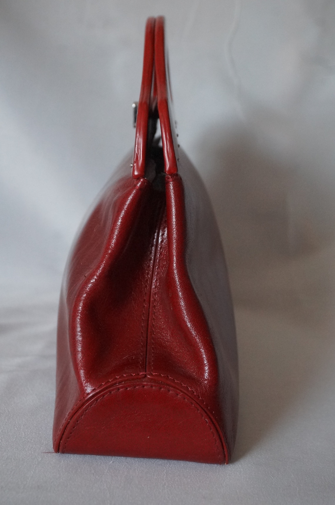 Red Genuine Leather Bag Monsac Purse Classic Look Vintage Etsy