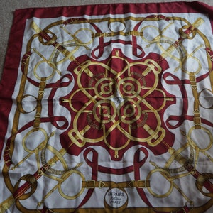 Authentic hermes scarf, Vintage Hermes Silk Scarf, rare hermes scarf,  Eperon D’Or Henri D’Origny scarf, valentines gift #116