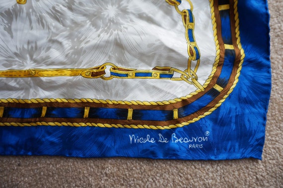 Vintage Nicole de Beauvoir silk scarf, French des… - image 3