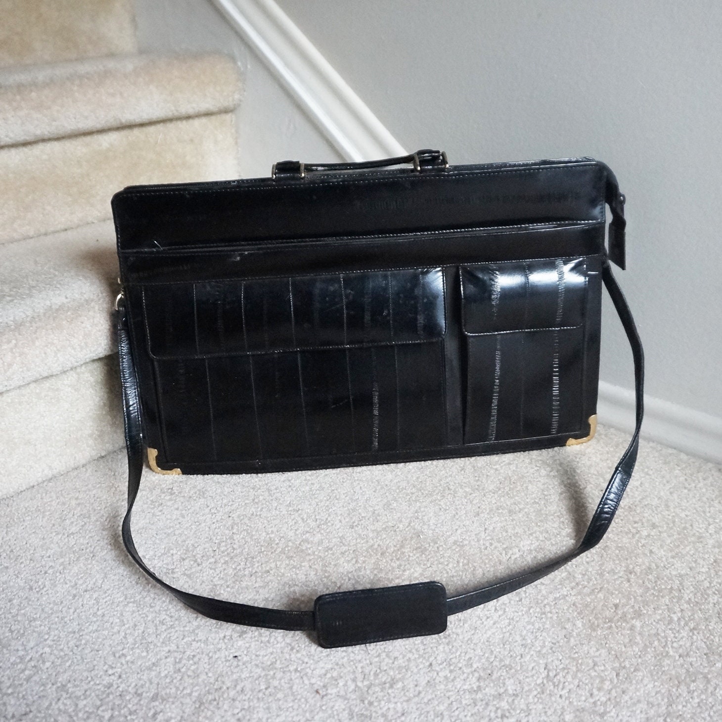 Eel Skin Briefcase - Etsy Eel Skin Briefcase - Etsy