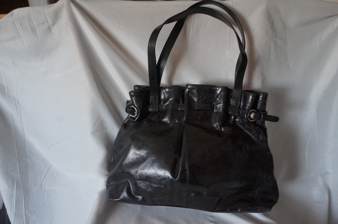 Vintage Black Leather Bag Coldwater Creek 107 Etsy Canada
