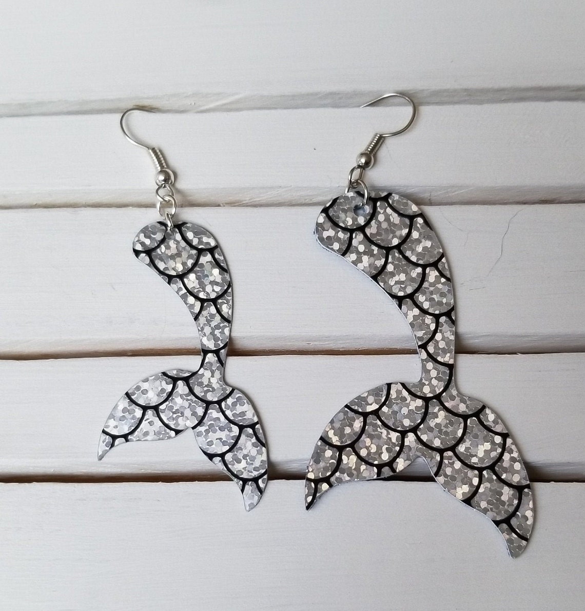 Mermaid tail earrings customizable Etsy