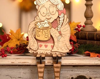 Mrs Claus is known for making cookies with the elves, caring for the reindeer Santa Claus christmas Laser cut file Lightburn Xtool engrave