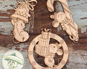 Christmas Ornaments Tree Decor Laser Cut File - Lightburn xTool Glowforge DIY 3mm wood