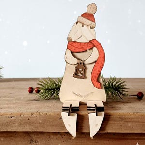 Nordpolbjörn laserskuren fil - perfekt julklapp eller heminredning DIY-klippfil Xtool D1 s1 IKier K1 AtomStack gweike Svg DxF Lightburn