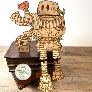 DIY Wooden Robot Figurine  Laser Cut file svg ai dxf xcs lightburn 3mm