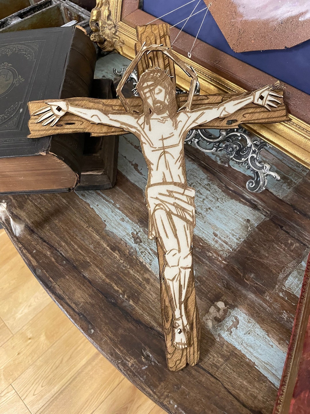 Jesus on the Cross Laser Cut File – Glowforge SVG, Xtool D1 Pro ...