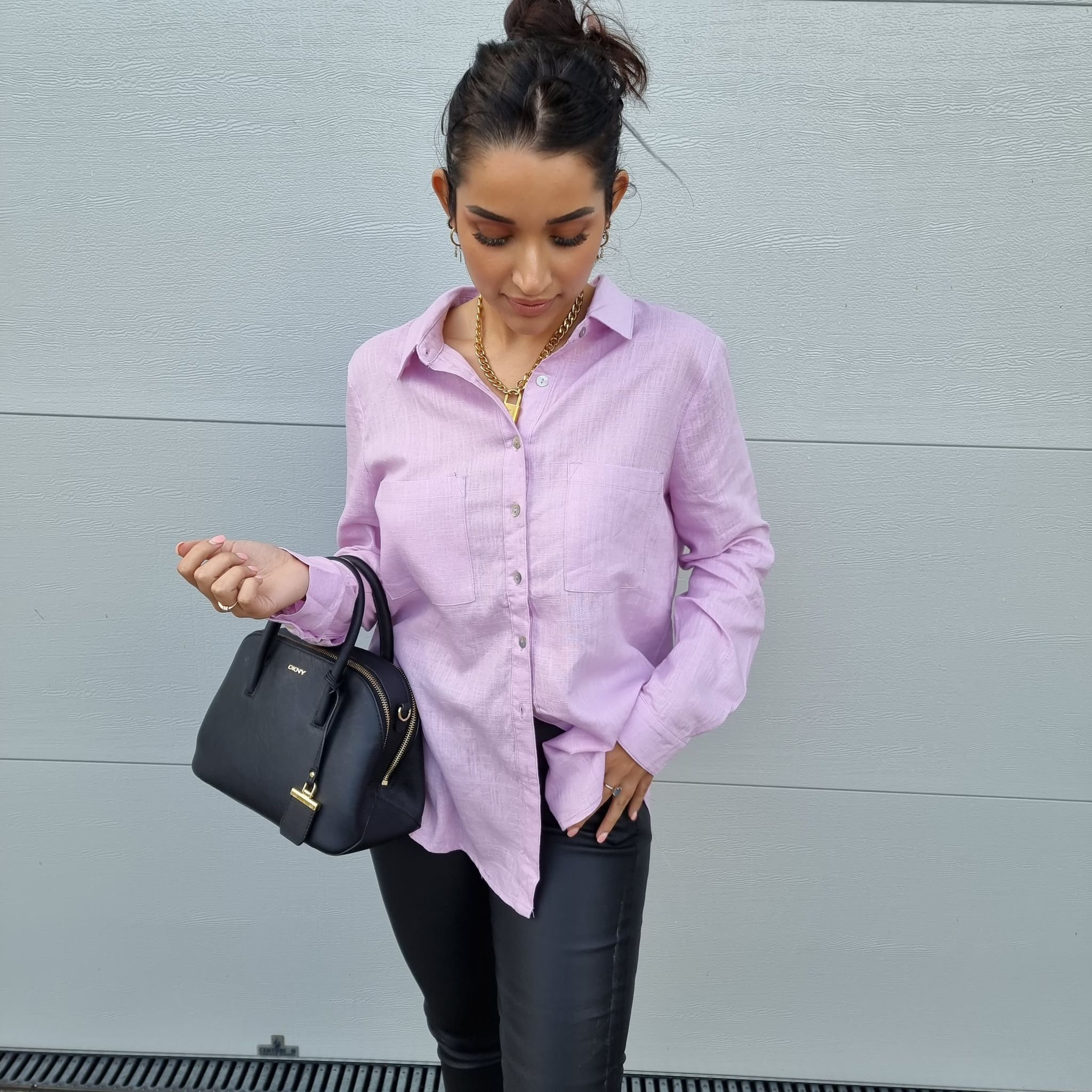 Womens Lilac Button up Shirt | Etsy 