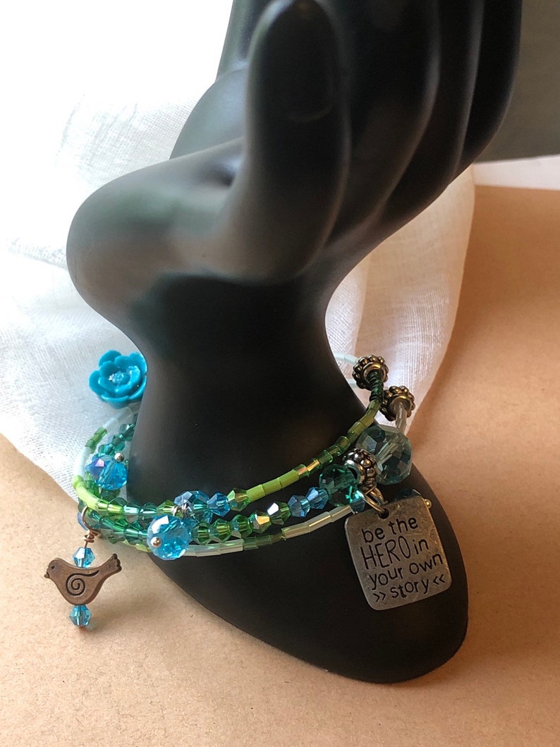 Be the Hero in Your Own Story Inspirational Glass Beaded Bird image 7