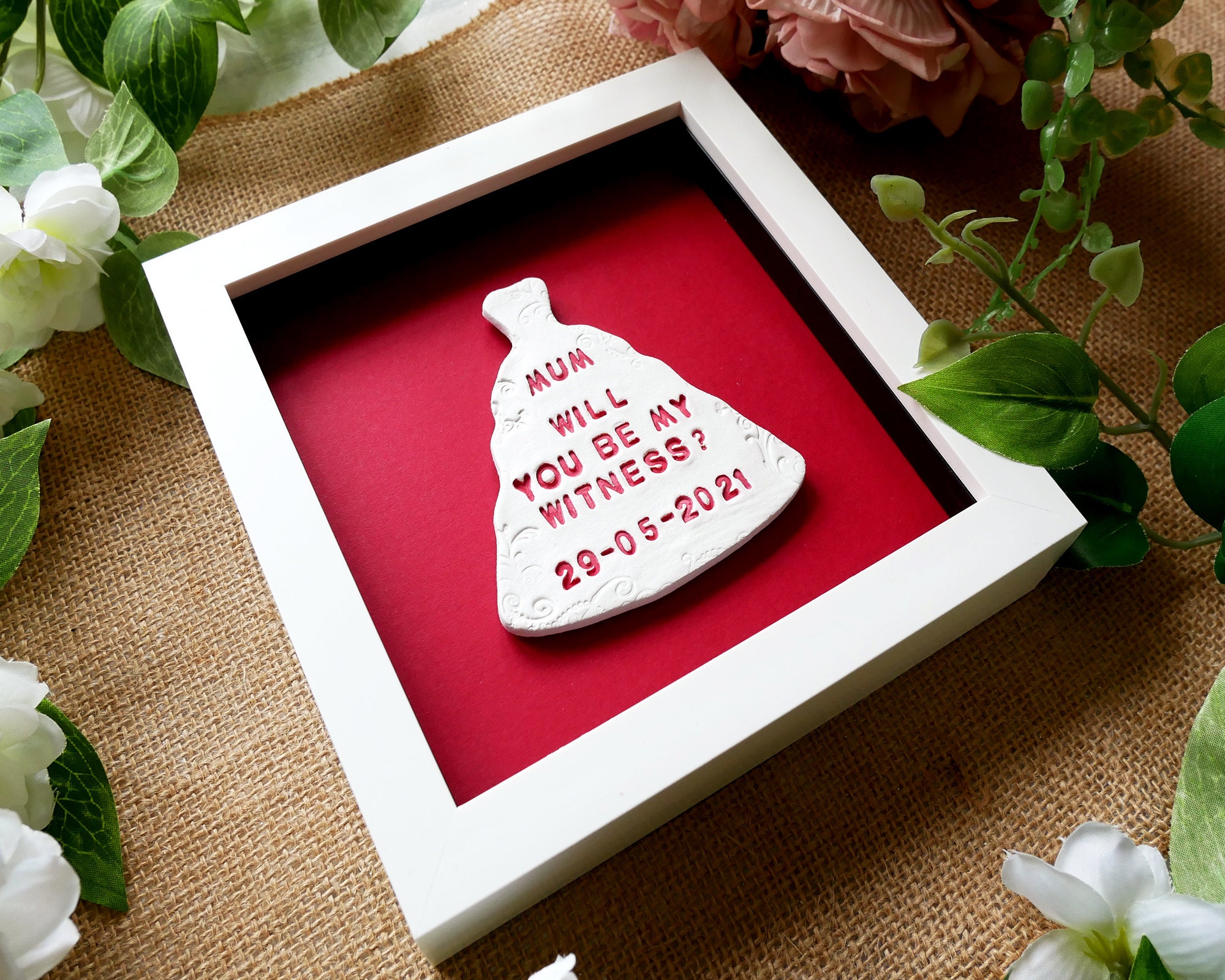 Personalised Box Frame Gift / Keepsake with Clay Decoration Etsy