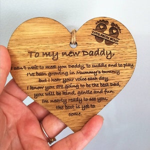 Gift From Bump, Bottle Tag, Wooden Hanging, Expectant Father, New Dad, New Father, Baby gift, Father's Day