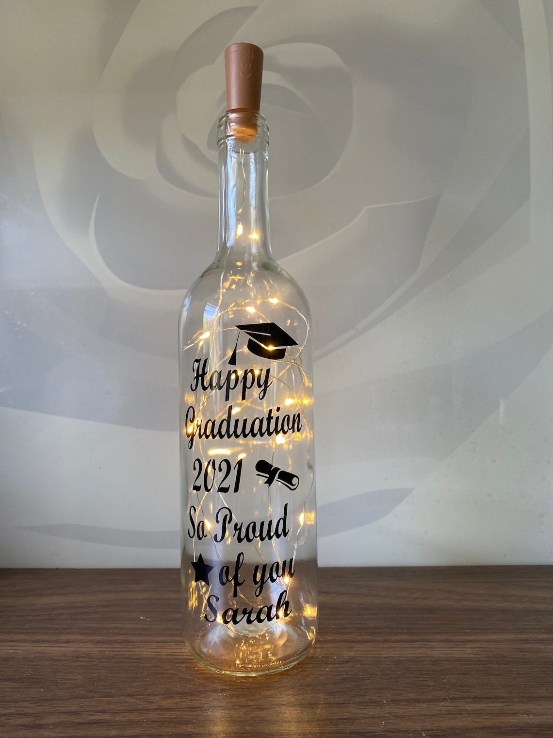 Graduation light up wine bottle gift Graduation gift for him Etsy