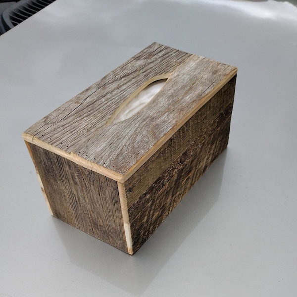 Reclaimed wood Tissue Box Rustic full size