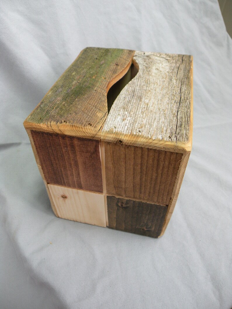 Primitive Rustic Reclaimed Barn Wood Tissue Kleenex Box Holder Etsy