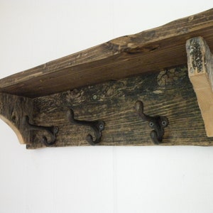Reclaimed Barn Wood Wall Shelf Entryway Coat Rack Rustic Chic Primitive ...