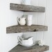 Set of 3 New and Reclaimed Barn Wood Floating Corner Shelf Rustic Primitive Cabin Country 