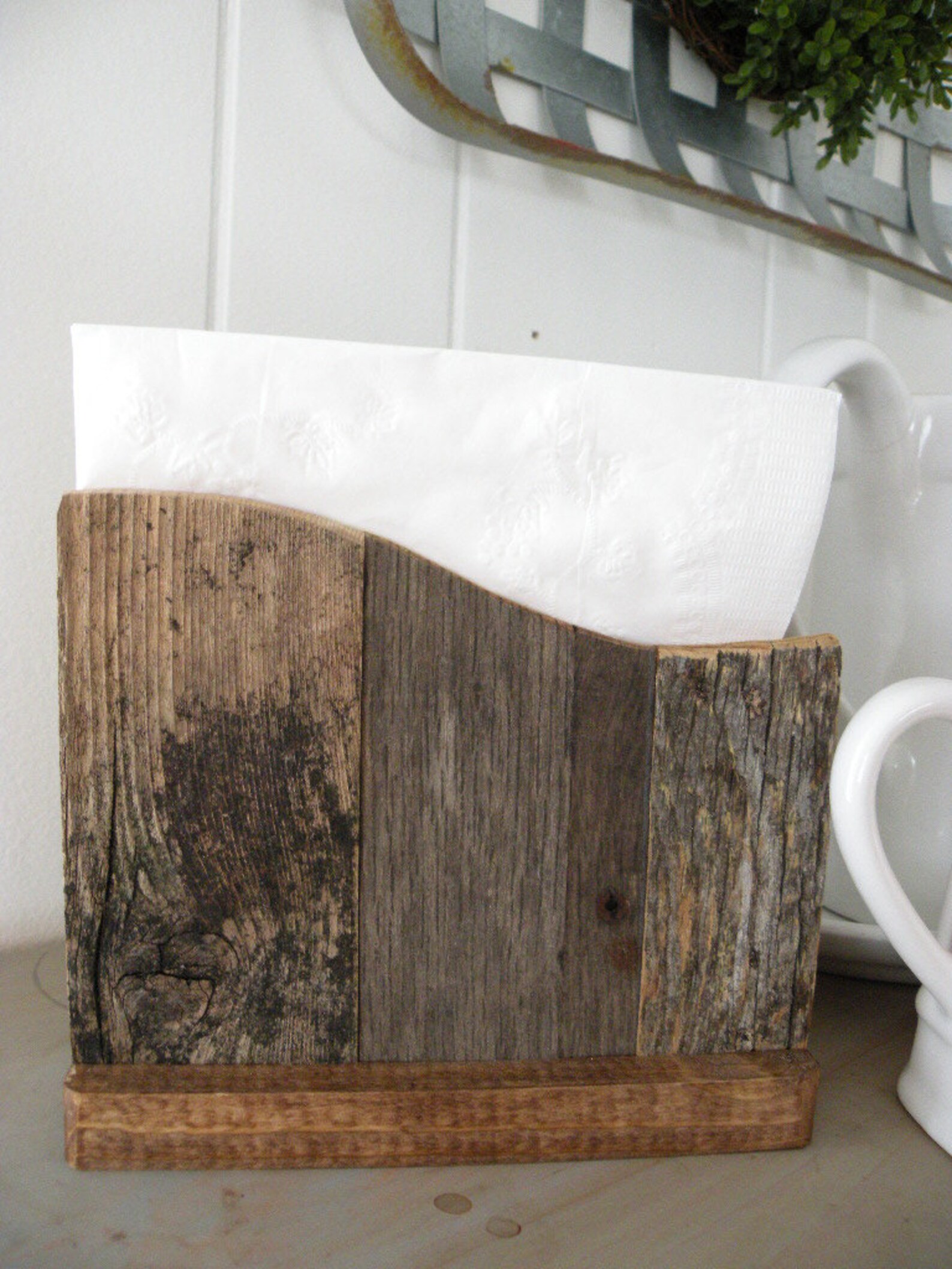 Primitive Rustic Reclaimed Barn Wood Napkin Holder Country - Etsy