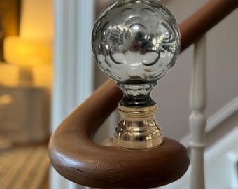 Mercury Glass -  Silver design. Boule de escalier / Newel post top /
