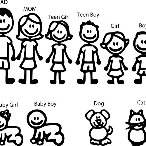 Dinosaur Family Car Window Vinyl Decals Car Family Stickers Etsy