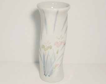 Hand Painted Floral Porcelain Vase/Porcelain/Floral Design/Vase/Hand Painted/Twisted Vase/6.5”