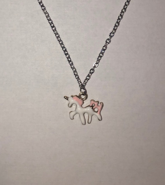 Pink unicorn hotsell necklace