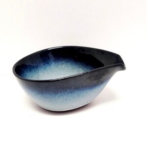 Vintage Peter Pots Pottery Bowl/Signed Peter Pots/Pottery &quot;Chipmunk&quot; Blue Bowl/Artist Signed/Pottery/Blue/Pottery Bowl/1970’s/Art Pottery