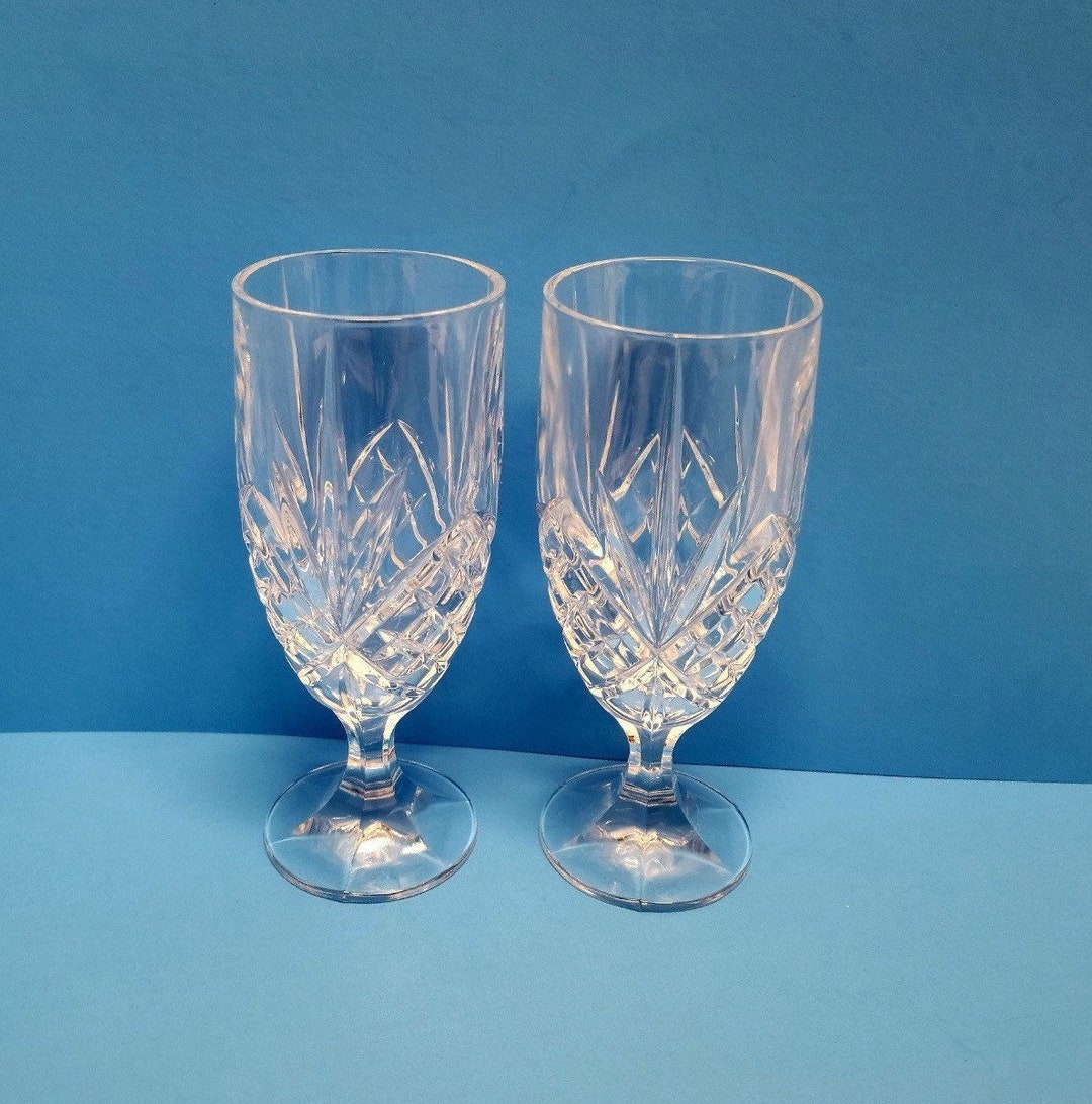 Godinger Crystal Iced Tea Goblets Glasses/heavy Weight/crystal Stemmed