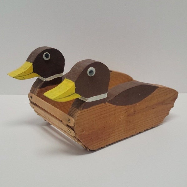 Wooden Duck Popsicle Stick Basket/Duck Decor/Wooden Basket/Popsicle Stick Basket/Wooden Ducks/Home Decor/Hand Painted