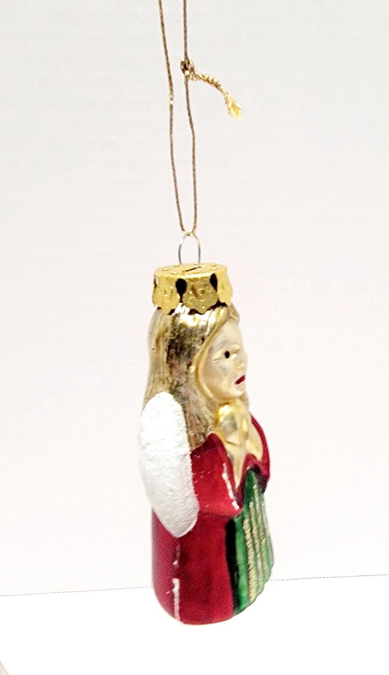 Vintage Mercury Glass Angel Christmas Ornament Red Green Gold White ...