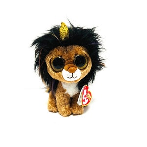 Ramsey Lion Unicorn Beanie Boo/Ty Beanie Boo/Glitter Eyes/Ty/Lion Plush/Lion/Collectible/Stuffed Animal/Lion Stuffed Animal/Colored Hair/6”