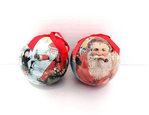 Père Noël en papier mâché - 5 x 10 x 13