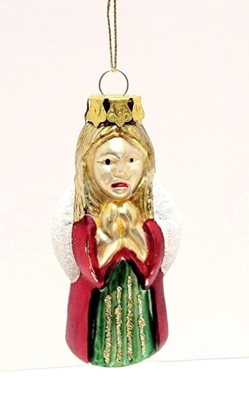 Vintage Mercury Glass Angel Christmas Ornament Red Green Gold White ...
