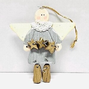 Vintage Wooden Angel Christmas Ornament/Halo/Star/Angel Christmas Ornament/Christmas Tree Ornament/Vintage Ornament