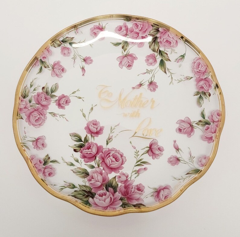 Lefton Roses Vintage Lefton Roses Mother Dish/“to Mother With Love”/ruffle Edge/gold ...