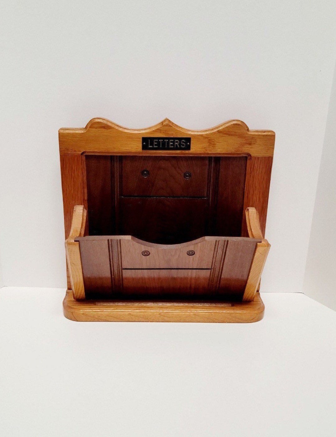 Vintage Wood Desk Letter Holder/reclaimed Wood From Organ/ramseys