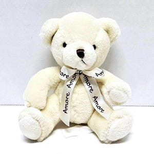 Russ Berrie Teddy Bear Plush Stuffed Animal “Amore” Ribbon Love Valentine’s Day 6”
