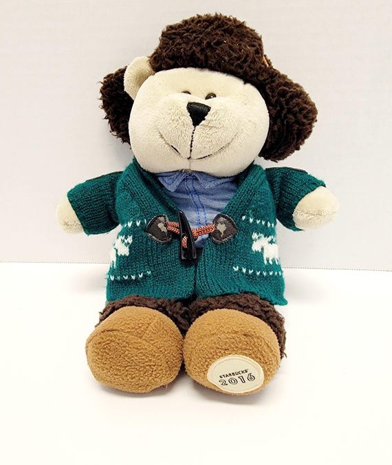 Starbucks Christmas Bear Bearista Plush Stuffed Animal Green