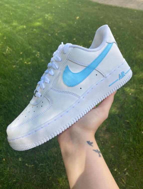 nike air force light blue swoosh