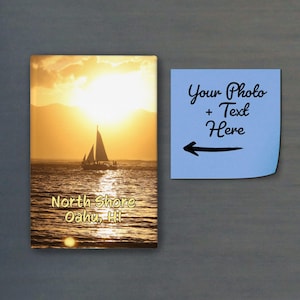 Custom Photo Fridge Magnet + Text | Sturdy Button Magnet