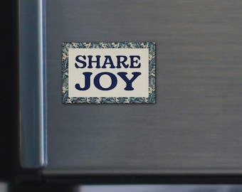 Cottagecore Fridge Magnet | Inspirational Quote "Share Joy" | Vintage Farmhouse Home Decor