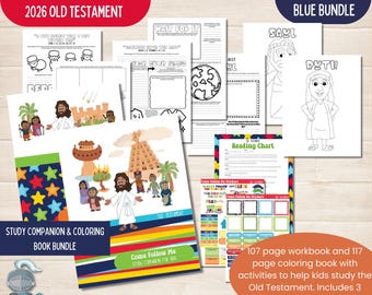 2026 Come Follow Me Old Testament BLUE BUNDLE, Kid's scripture study, Children's coloring book
